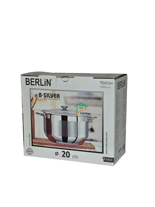 Tutku Berlin Silver 20x10 cm Derin Çelik Tencere