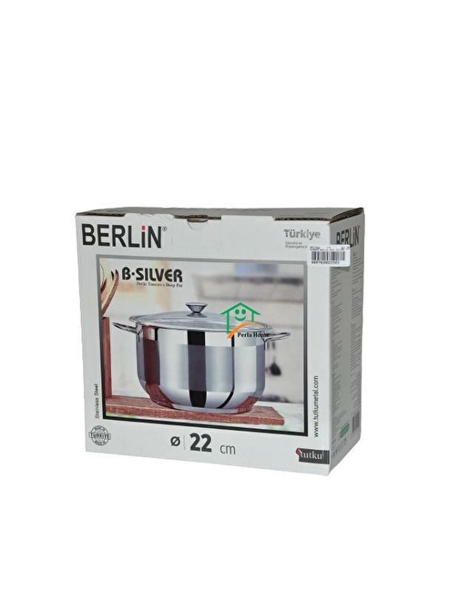 Tutku Berlin Silver 22x12 cm Derin Çelik Tencere