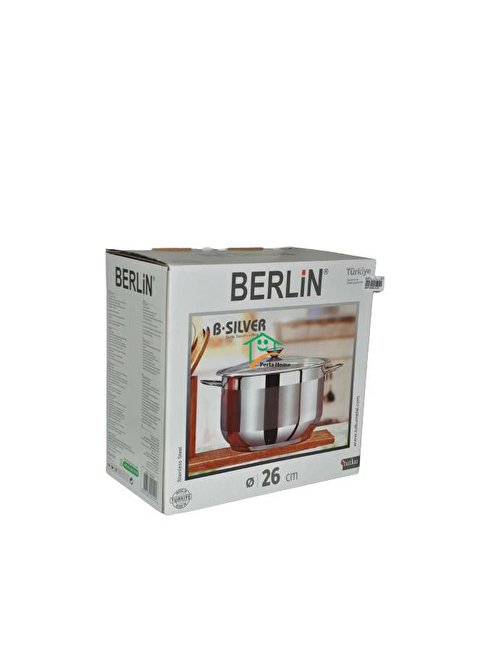 Tutku Berlin Silver 26x16 cm Derin Çelik Tencere