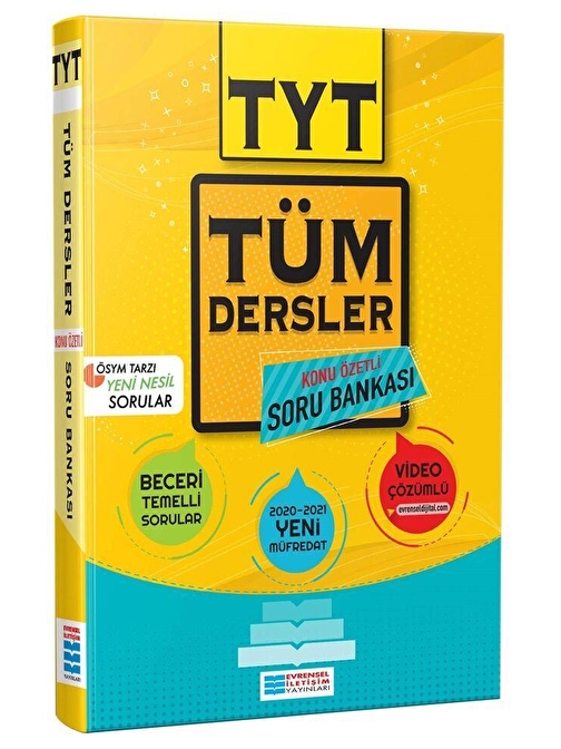 TYT Tüm Dersler Konu Özetli Çözümlü Soru Bankası Evrensel İletişim Yayınları