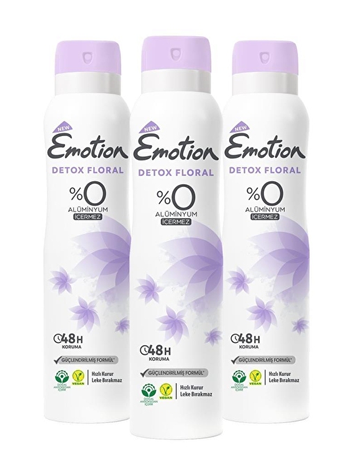 Emotion Detox Floral Kadın Deodorant 150 ml X 3 Adet