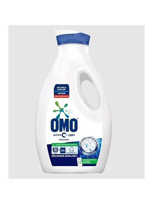 Omo Sıvı Çamaşır Deterjanı Active Oxygen Beyazlar için 26 Yıkama 1690 ML