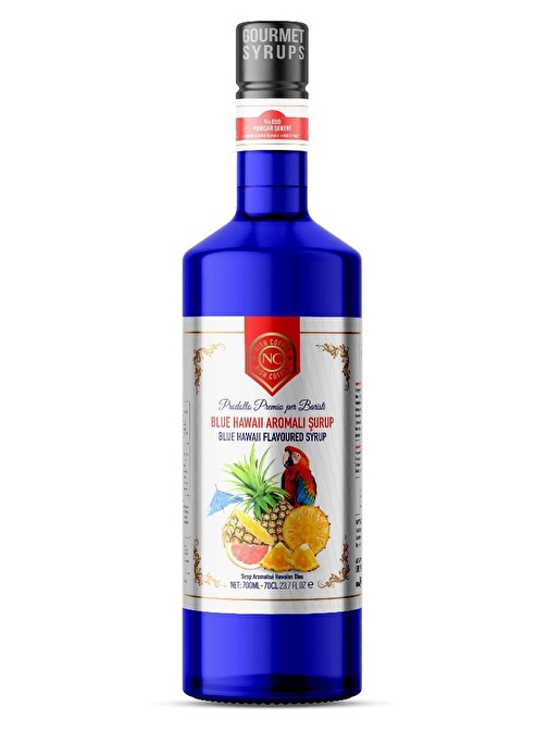 Nish Blue Hawai Aromalı Şurup 700 ML - Cam Şişe