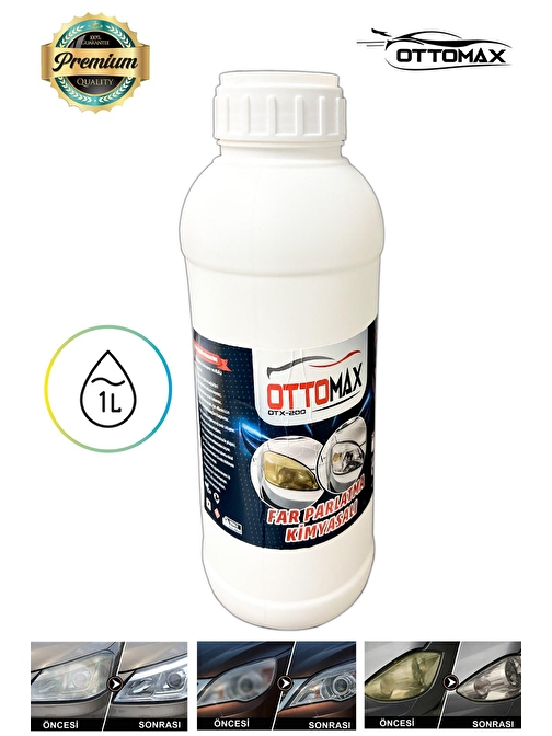 OTTOMAX Far Temizleme Sıvısı 1 Litre  Far Parlatma Ve Temizleme Kloroform Sıvısı Kimyasal Solüsyonu 