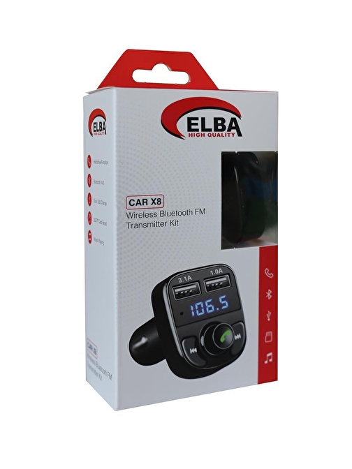 Elba Car X8 2Usb Wireless Bluetooth Fm Transmitter Kit