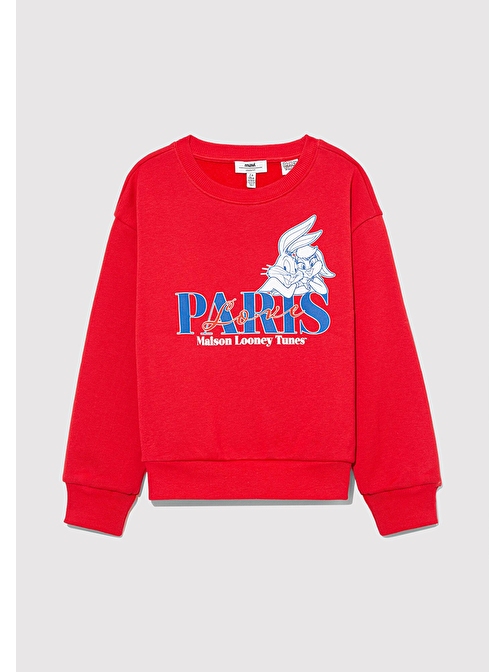 Mavi - Bugs Bunny Baskılı Kırmızı Sweatshirt 7S10071-70471