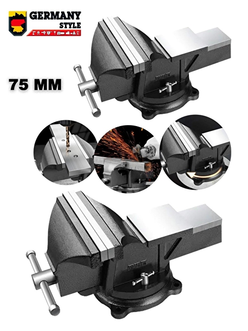 Germany Style Pro Çelik Kol 80 Mm Dövme Çelik Sabit Tezgah Mengenesi