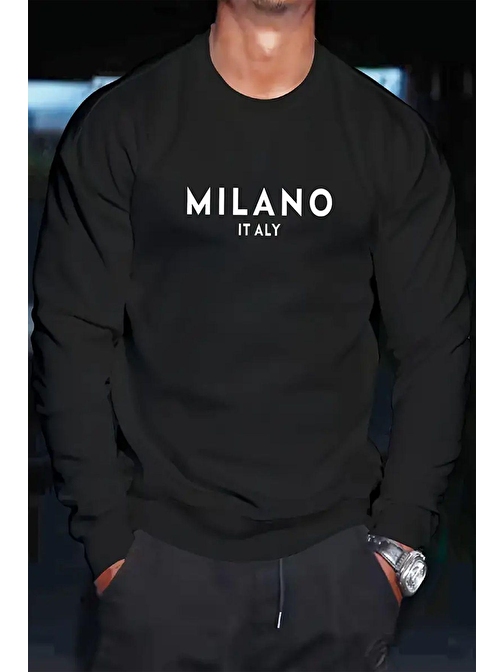 Milano Baskılı Oversize Sweatshirt