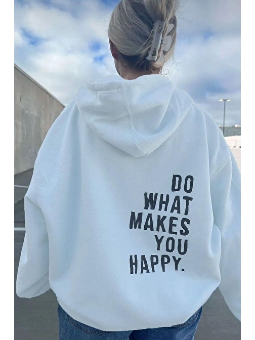 Do What Baskılı Oversize Sweatshirt