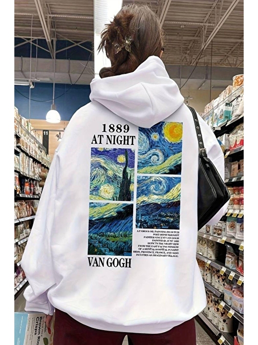 Vangogh Baskılı Oversize Sweatshirt