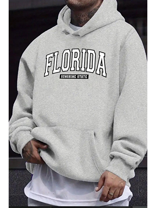 Florida Baskılı Oversize Sweatshirt