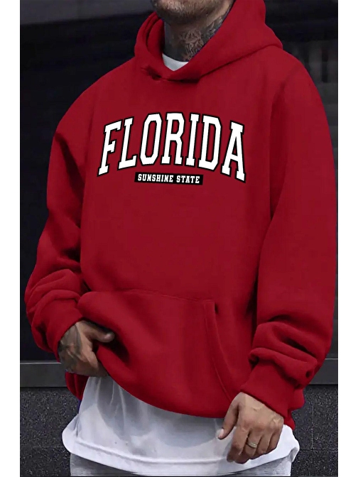 Florida Baskılı Oversize Sweatshirt