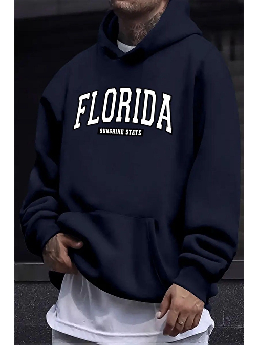 Florida Baskılı Oversize Sweatshirt