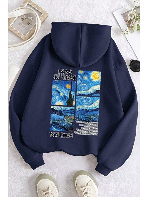 Vangogh Baskılı Oversize Sweatshirt