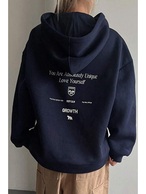 Calm Baskılı Oversize Sweatshirt