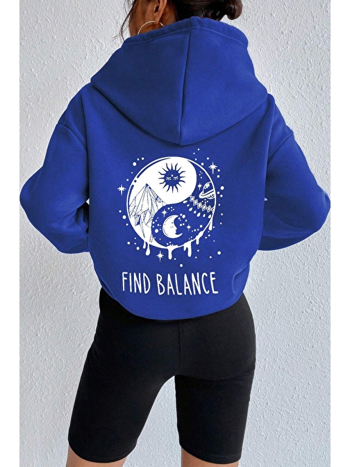 Unisex Yin & Yang Tasarım Sweatshirt