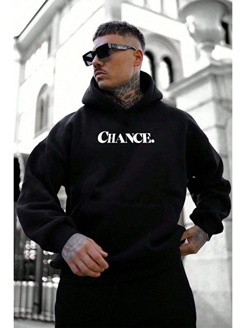 Chance Baskılı Oversize Sweatshirt