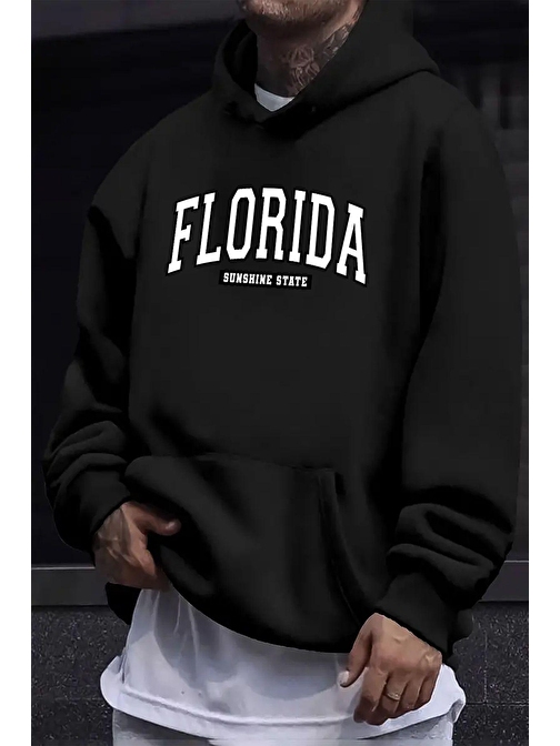 Florida Baskılı Oversize Sweatshirt