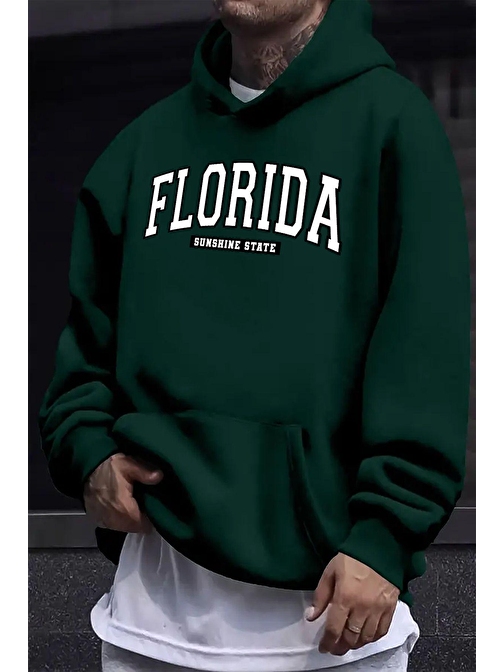 Florida Baskılı Oversize Sweatshirt