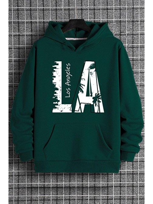 Los Angles Baskılı Oversize Sweatshirt