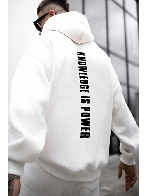 Knowledge is Power Baskılı Oversize Sweatshirt