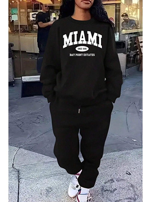 Miami Baskılı Unisex Eşofman Takımı