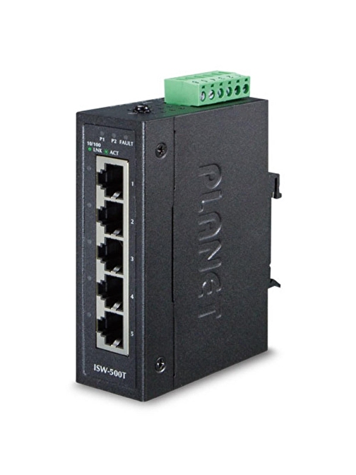 Endüstriyel Tip Ethernet Switch (Industrial Ethernet Switch)
5-Port 10/100Base-TX RJ-45 port 
IP30, -40~75 Derece C