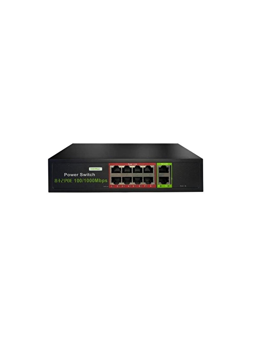 URANIUM POE-G8002-96W 8 PORT GIGABIT + 2 PORT GIGABIT RJ45 UPLINK POE SWITCH (REALTEK CHIPSET)