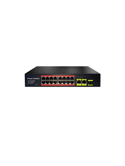 URANIUM POE-G1621SFP-300W 16 PORT GIGABIT+2XGB RJ45+1XSFP UPLINK POE RACKMOUNT SWITCH (REALTEK CHIPSET)