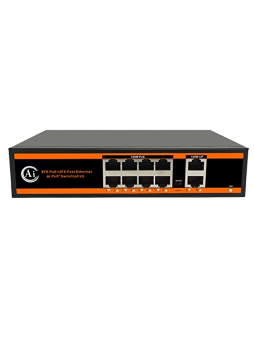 NOVACOM ND1P802ALF-8*10/100M BIT PORTS 2*10/100M UPLINK PORT WATCHDOG POE SWITCH