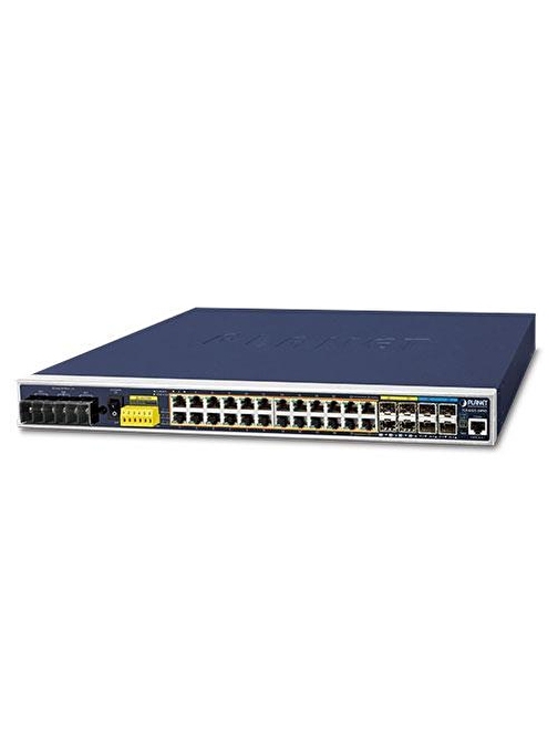 Industrial L3 24-Port 10/100/1000T 802.3at PoE + 4-Port 10G SFP+ Managed Ethernet Switch (-40~75 degrees C) 