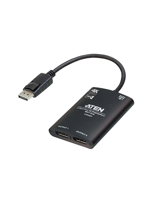 2-Port True 4K DisplayPort MST Hub