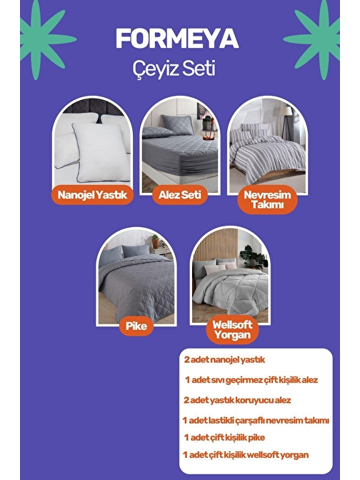 Wedding Çift Kişilik Çeyiz Seti 11 Parça