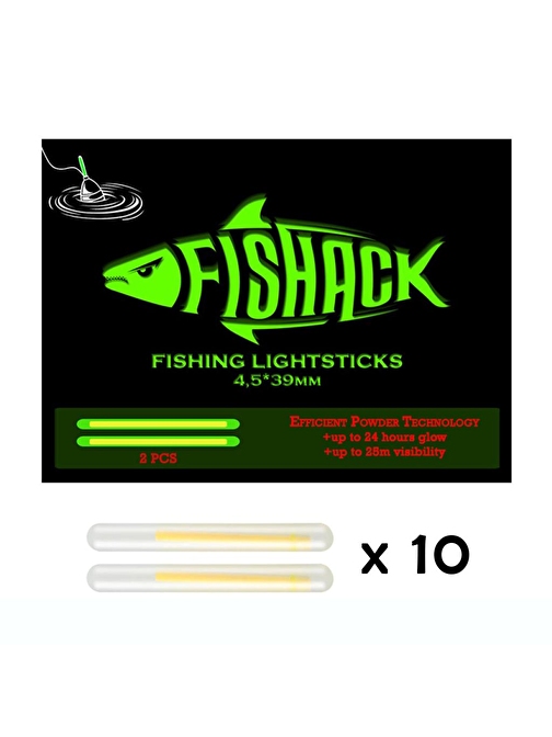 Fishack Powder Balıkçı Fosfor Çiftli 45*39mm 10'lu