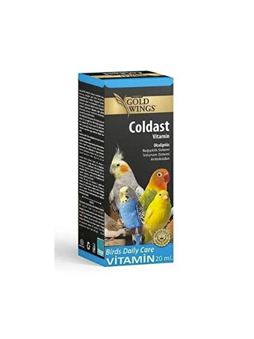 Gold Wings Premium Coldast Kuşlar için Solunum Sistemi Destekleyici Sıvı Vitamin 20 Ml