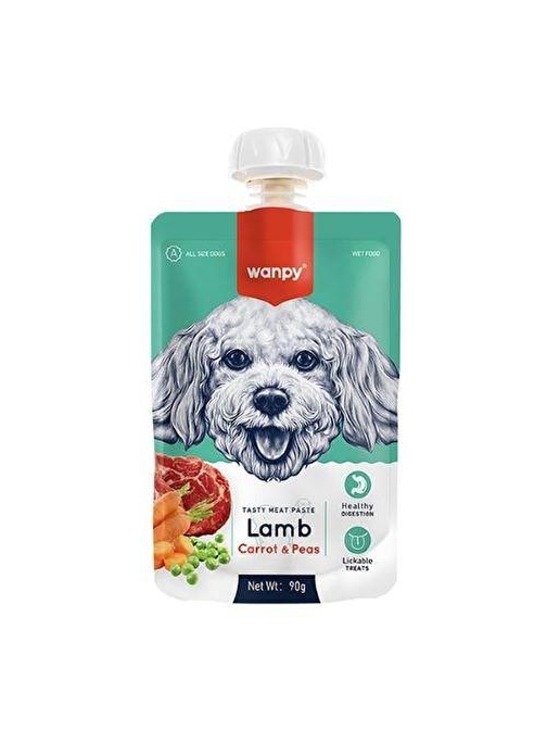 Wanpy Kuzu Etli ve Havuçlu Ezme Köpek Ödülü 90 Gr