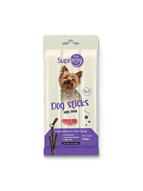 Supreme Dog Sticks Sığır Etli Yetişkin Köpek Ödül Çubuğu 3x5 Gr