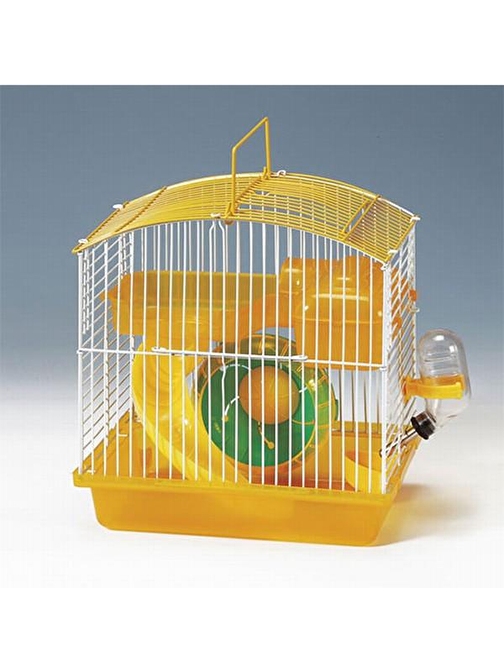 EuroGold Hamster Kafesi Sarı Beyaz 23x17x25 Cm