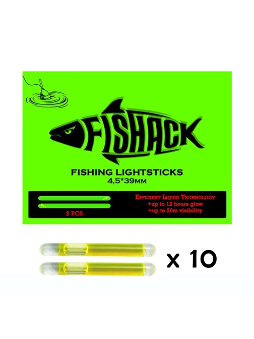 Fishack Jel Balıkçı Fosfor Çiftli 45*39mm 10'lu