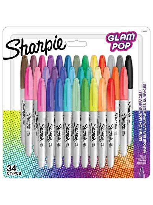 Sharpie Fine Glam Pop Permanent Markör 34lü 2198891