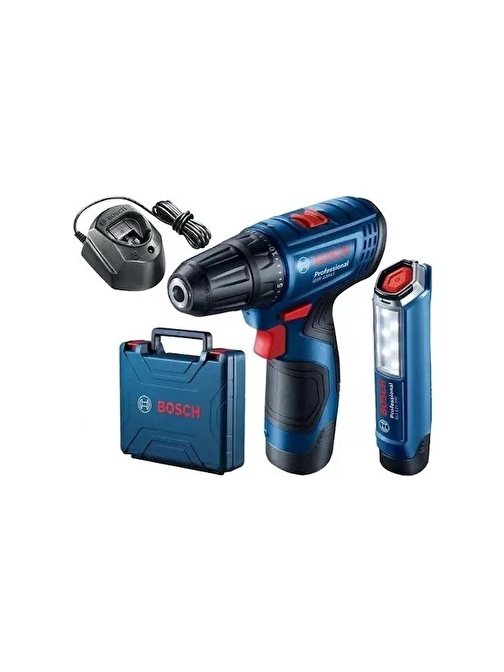 Bosch GSR 120-LI Akülü Vidalama + Bosch GLI 12V-300 Akülü Lamba