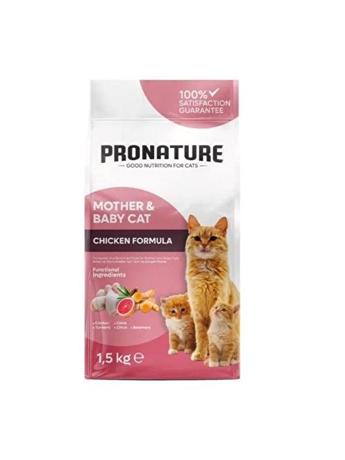 Pronature Mother&Baby Cat Tavuklu Anne ve Yavru Kedi Maması 1.5 Kg