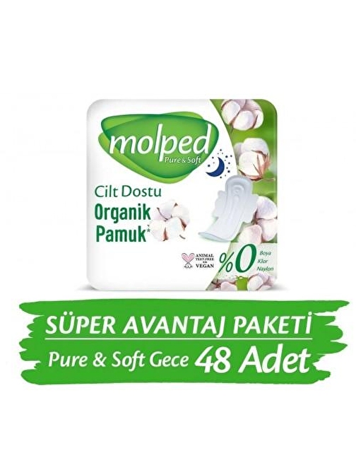 Molped Pure & Soft Gece Süper Ekonomik Ped 16 lı x 3 Adet