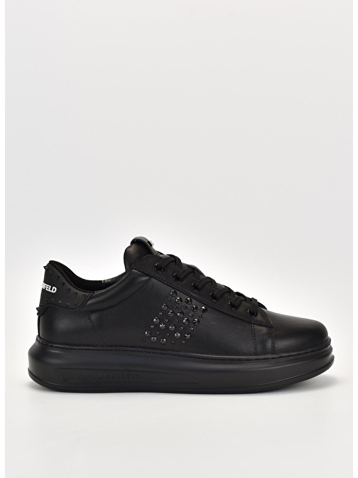 KARL LAGERFELD Siyah Erkek Deri Sneaker KAPRI MENS Stud Kounter Lo Lace