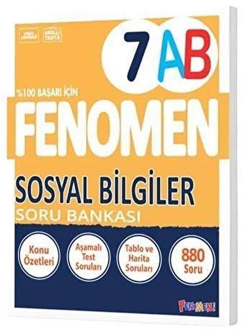 7. Sınıf Sosyal Bilgiler A-B Soru Bankası Fenomen Okul Yayınları