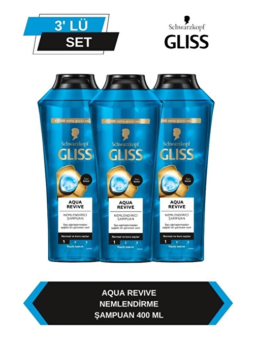 Gliss  Aqua Revive  Şampuan 400 Ml x 3 Adet