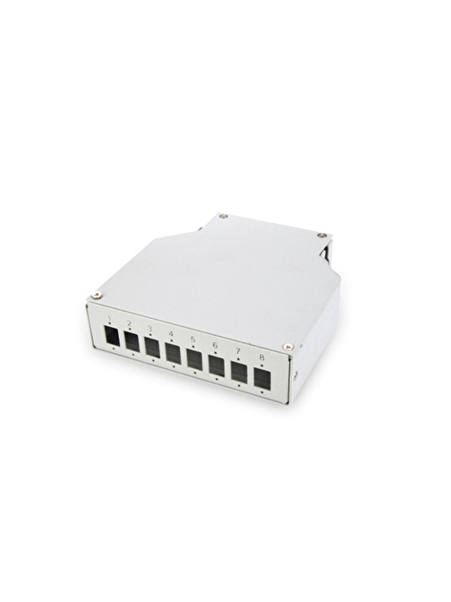 Din Rail Sonlandırma Kutusu/Splice Box, 8 x LC/DX Coupler için, (E) 125 x  (B) 130 x (Y) 35 mm 