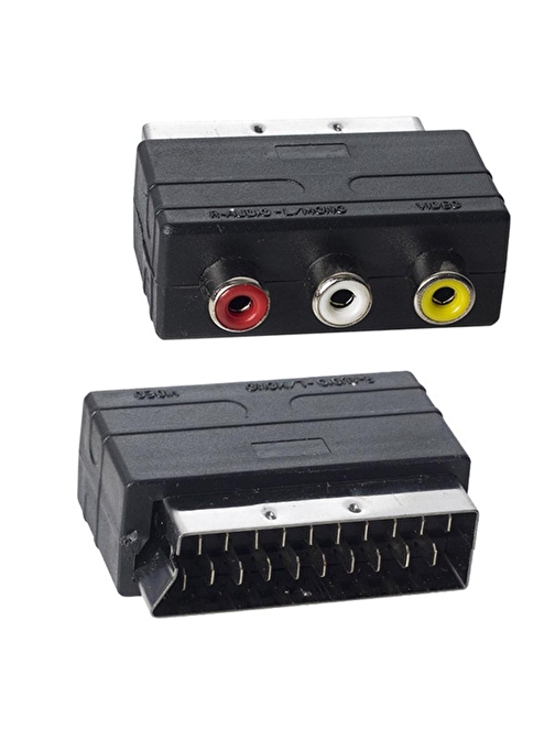 POWERMASTER PM-2067 SCART ERKEK-RCA DİŞİ ARA MİNİ ADAPTÖR