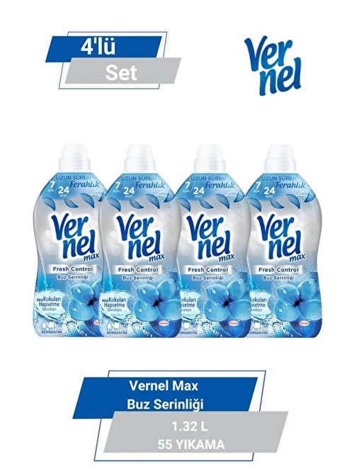 VERNEL MAX BUZ SERİNLİĞİ  1.32L 55 YIKAMA  4'lü Set