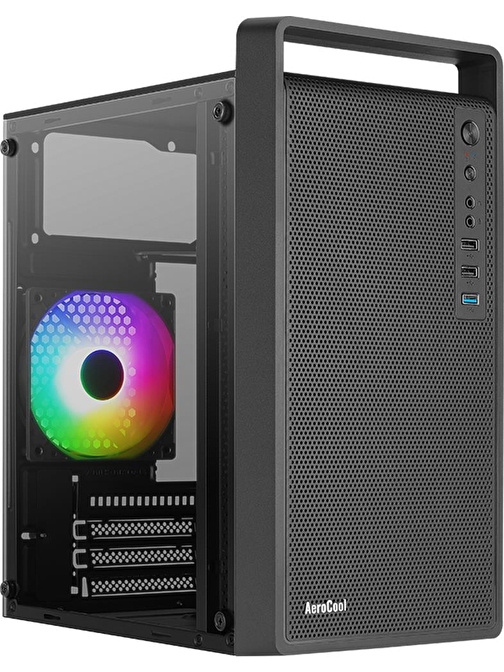 Aerocool AE-CS109G500 CS-109 500W 1x120mm FRGB USB 3.0 Micro ATX-Mini ITX Siyah Kasa